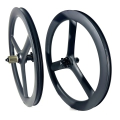 20 Inch Tri Spoke 451 Carbon Wheels 40mm Depth Tubeless Compatible With Clincher