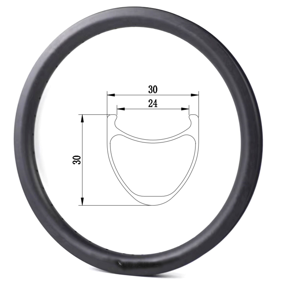 20 Inch 406 Pro BMX Carbon Rims 30mm External Width 30mm Depth Clincher