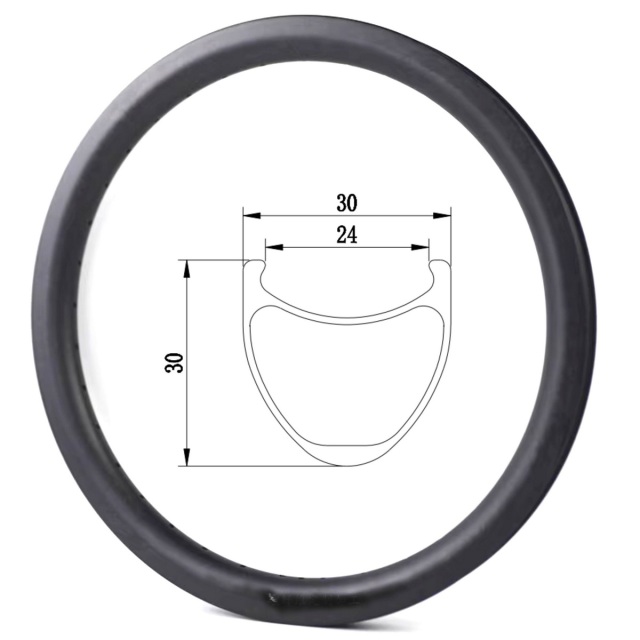 20 Inch 406 Pro BMX Carbon Rims 30mm External Width 30mm Depth Clincher