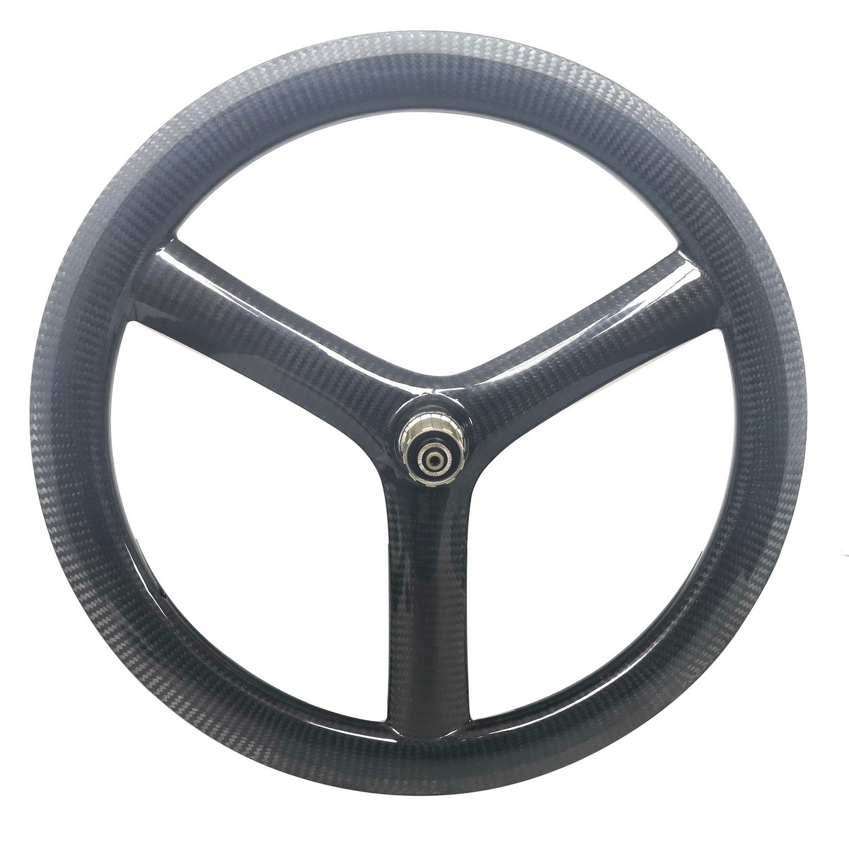 20 Inch 406 Tri Spoke Carbon Wheels 26mm Width Tubeless Ready Disc Brake Quick Release Through Axle