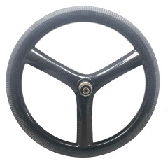 20 Inch 406 Tri Spoke Carbon Wheels 26mm Width Tubeless Ready Disc Brake Quick Release Through Axle