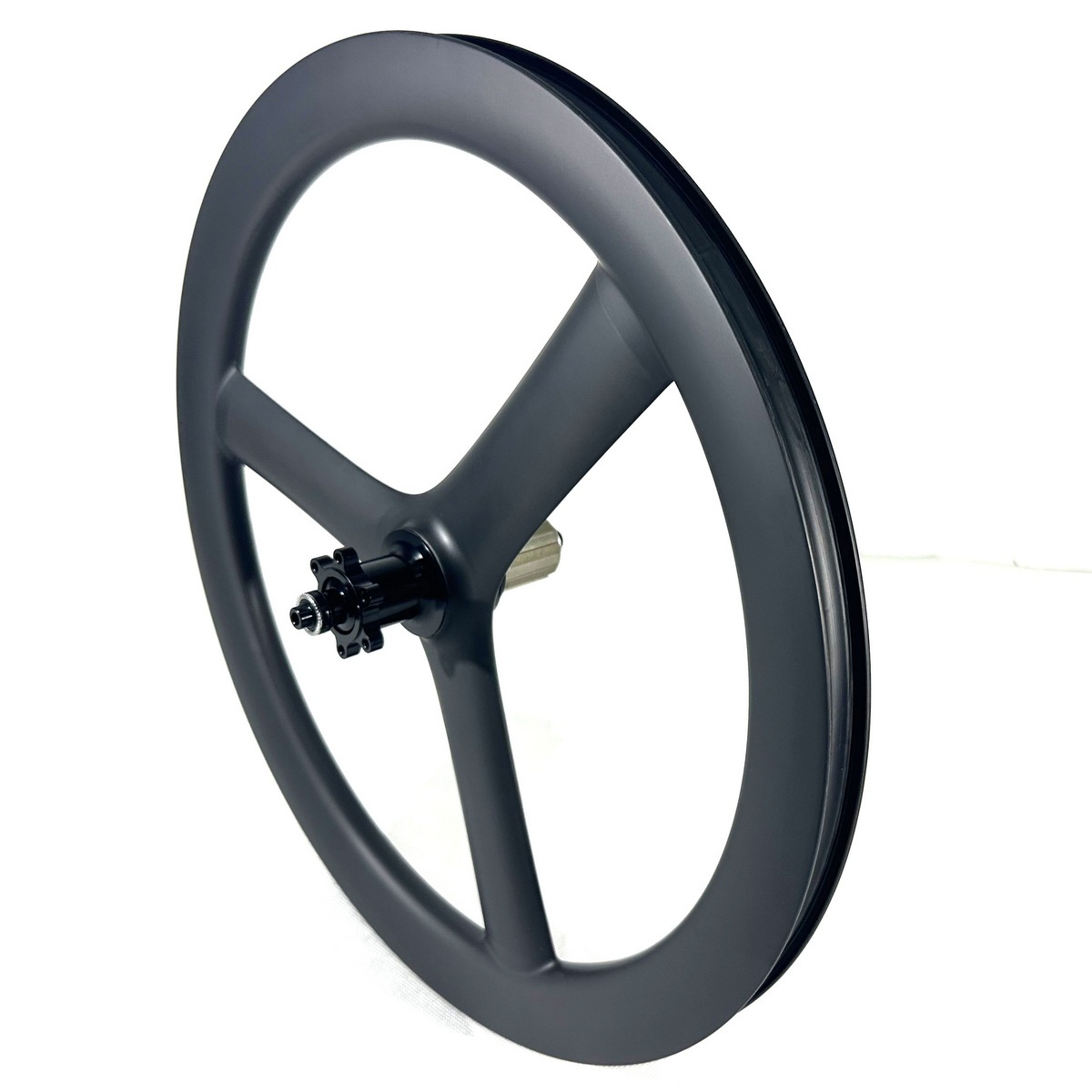 20 Inch 406 Tri Spoke Carbon Wheels 26mm Width Tubeless Ready Disc Brake Quick Release Through Axle