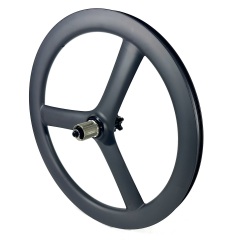 20 Inch 406 Tri Spoke Carbon Wheels 26mm Width Tubeless Ready Disc Brake Quick Release Through Axle