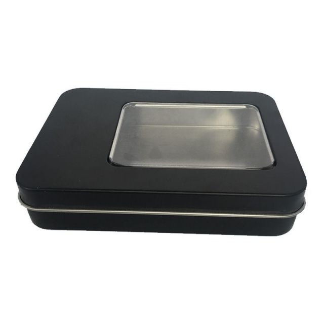Rectangular Empty Tin Box With Window