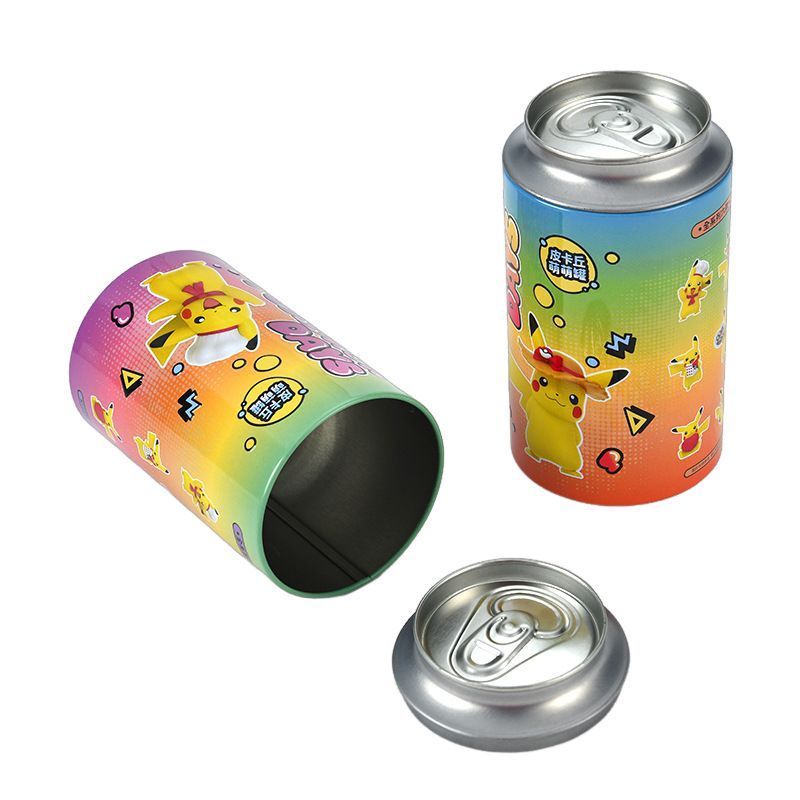 Empty Round Tin Canister Box