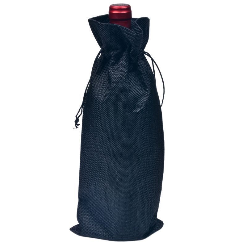 Jute Burlap Wine Drawstring Pouch
