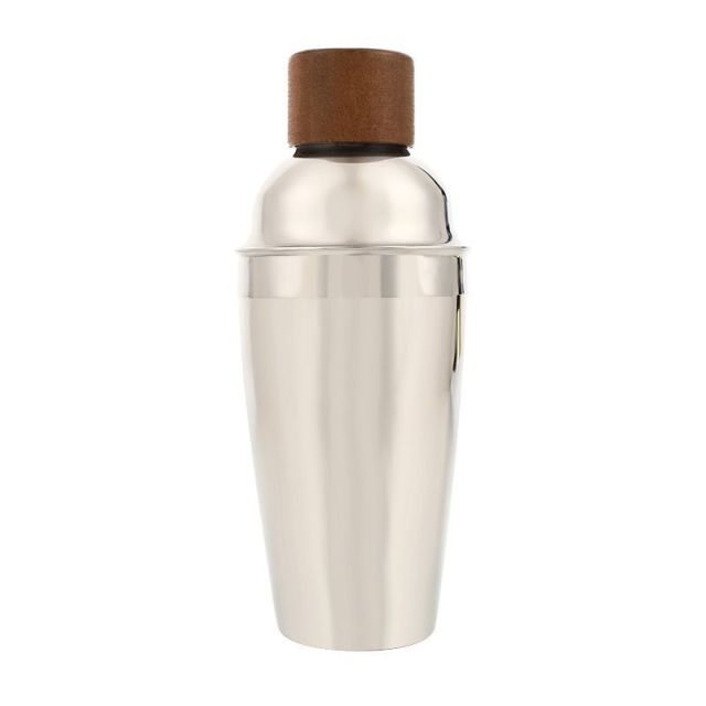 5pcs  Stainless Steel Wood Cocktail Shaker Set