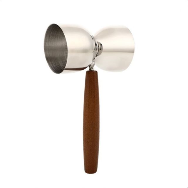 5pcs  Stainless Steel Wood Cocktail Shaker Set