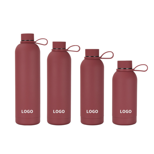 Narrow-mouthed Vacuum Insulated Water Bottle with Silicone Handle