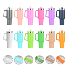 40 oz Stainless Steel Thermal Car Mug with Handle