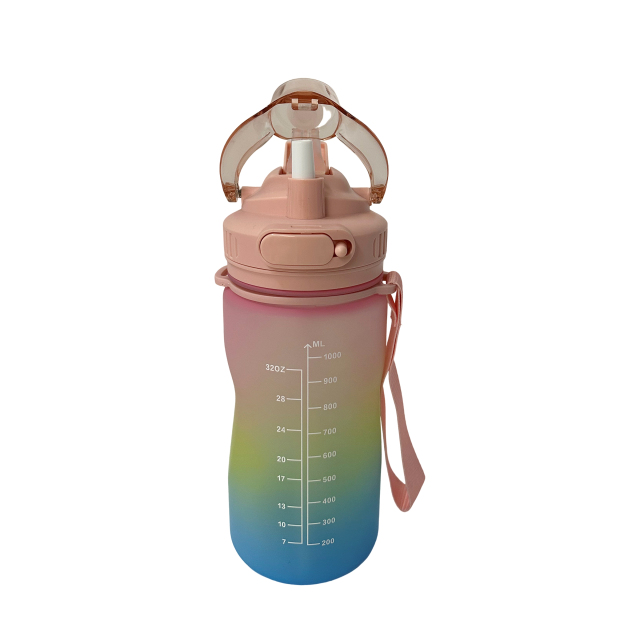 New Dual Lid Sippy Cup Tritan Sports Water Bottle with Straw
