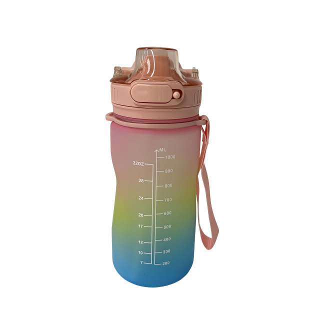 New Dual Lid Sippy Cup Tritan Sports Water Bottle with Straw