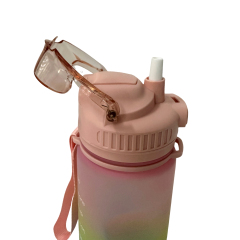 New Dual Lid Sippy Cup Tritan Sports Water Bottle with Straw