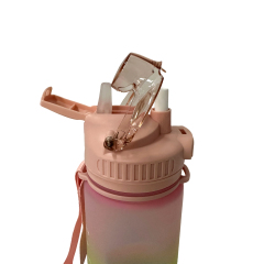 New Dual Lid Sippy Cup Tritan Sports Water Bottle with Straw