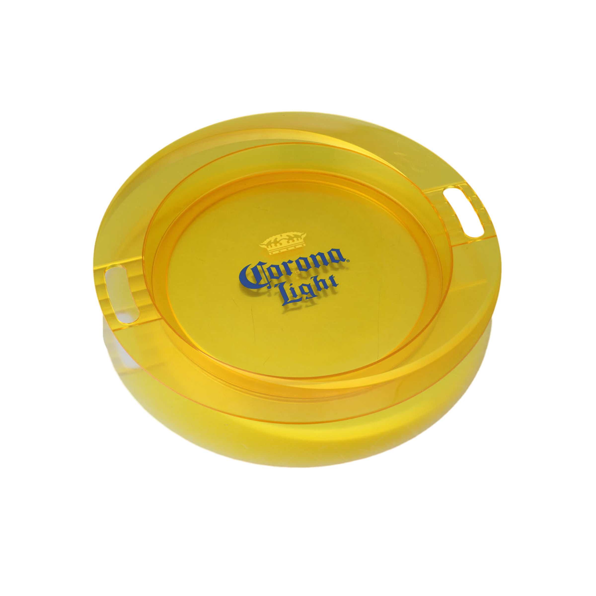 Round Clear  Plastic Serving Tray with Handle