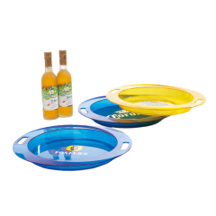 Round Clear  Plastic Serving Tray with Handle