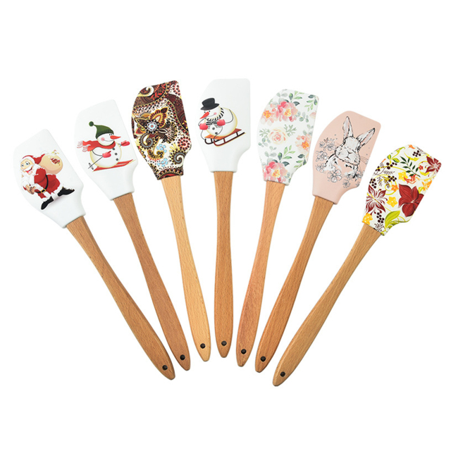 Silicone wood handle Cake Spatulas