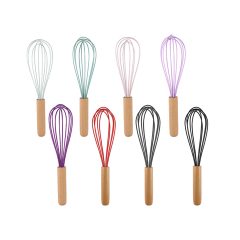 Silicone Balloon Whisk with Wood Handle