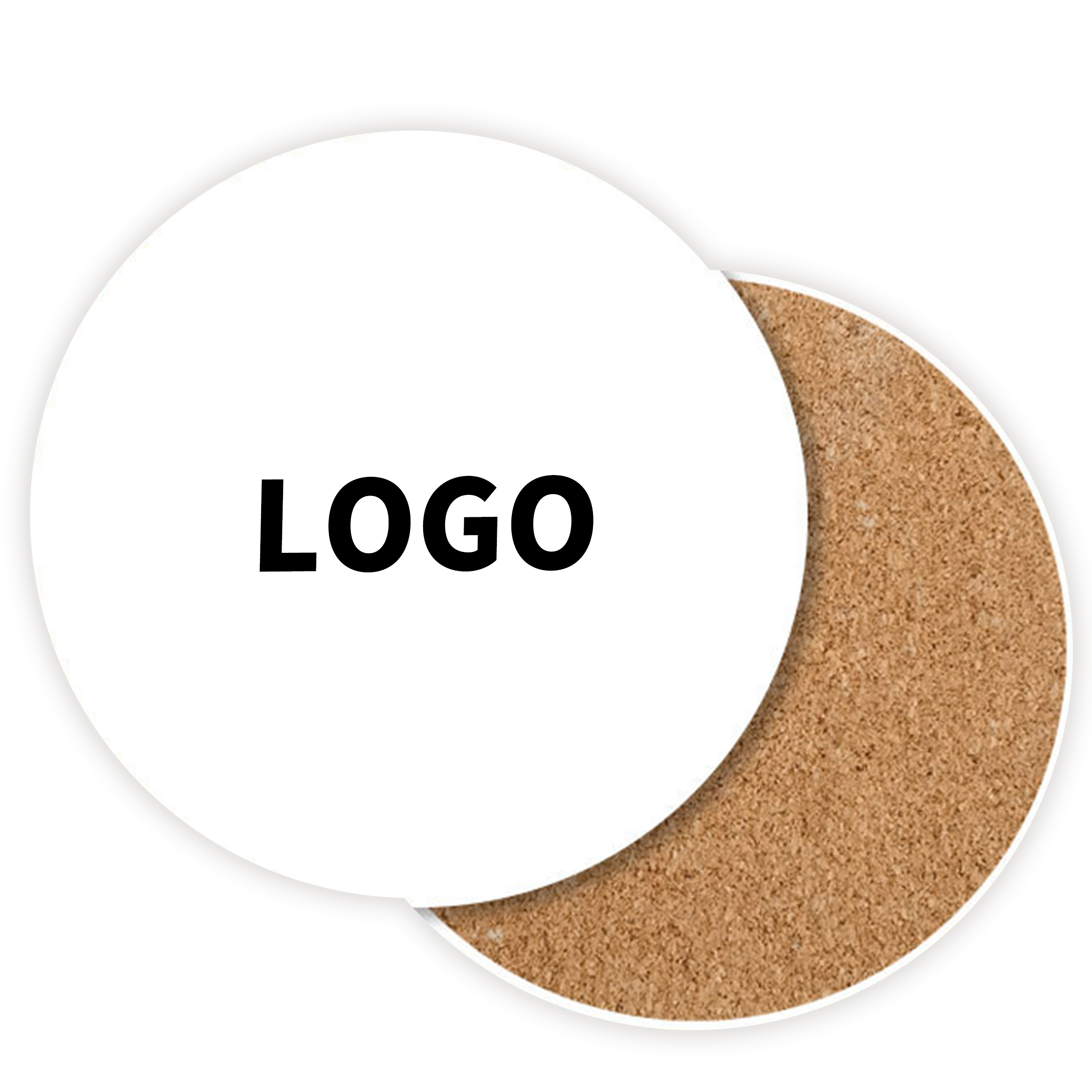 Round Ceramic Cork Base Coaster