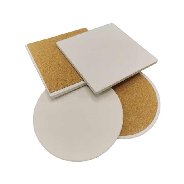 Square Ceramic Cork Base Coaster