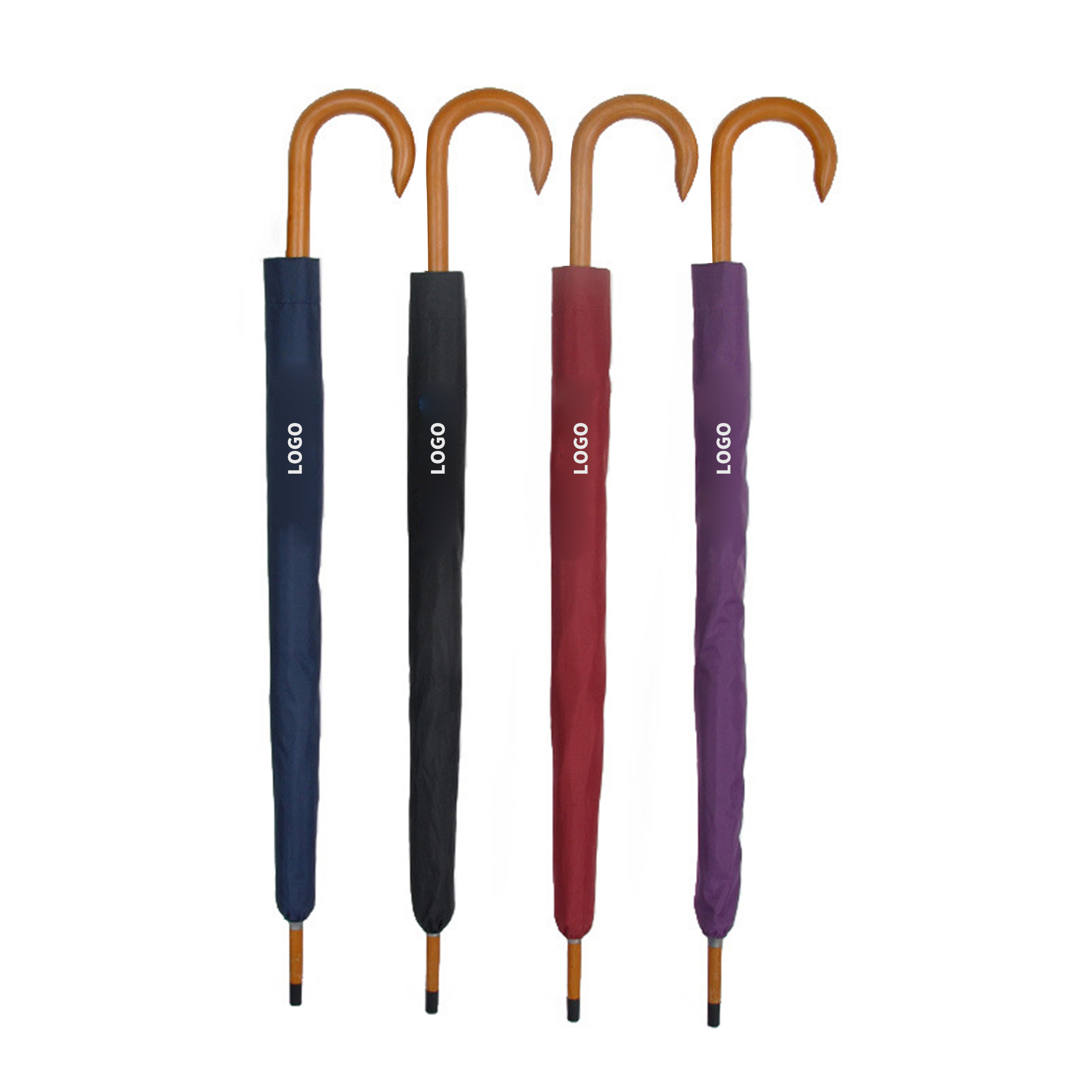 Manual Wood Crook Handle Umbrella