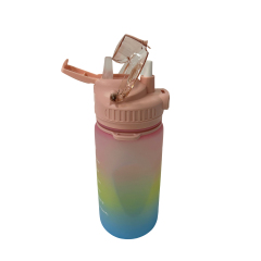 New Dual Lid Sippy Cup Tritan Sports Water Bottle with Straw