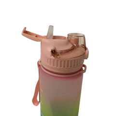 New Dual Lid Sippy Cup Tritan Sports Water Bottle with Straw