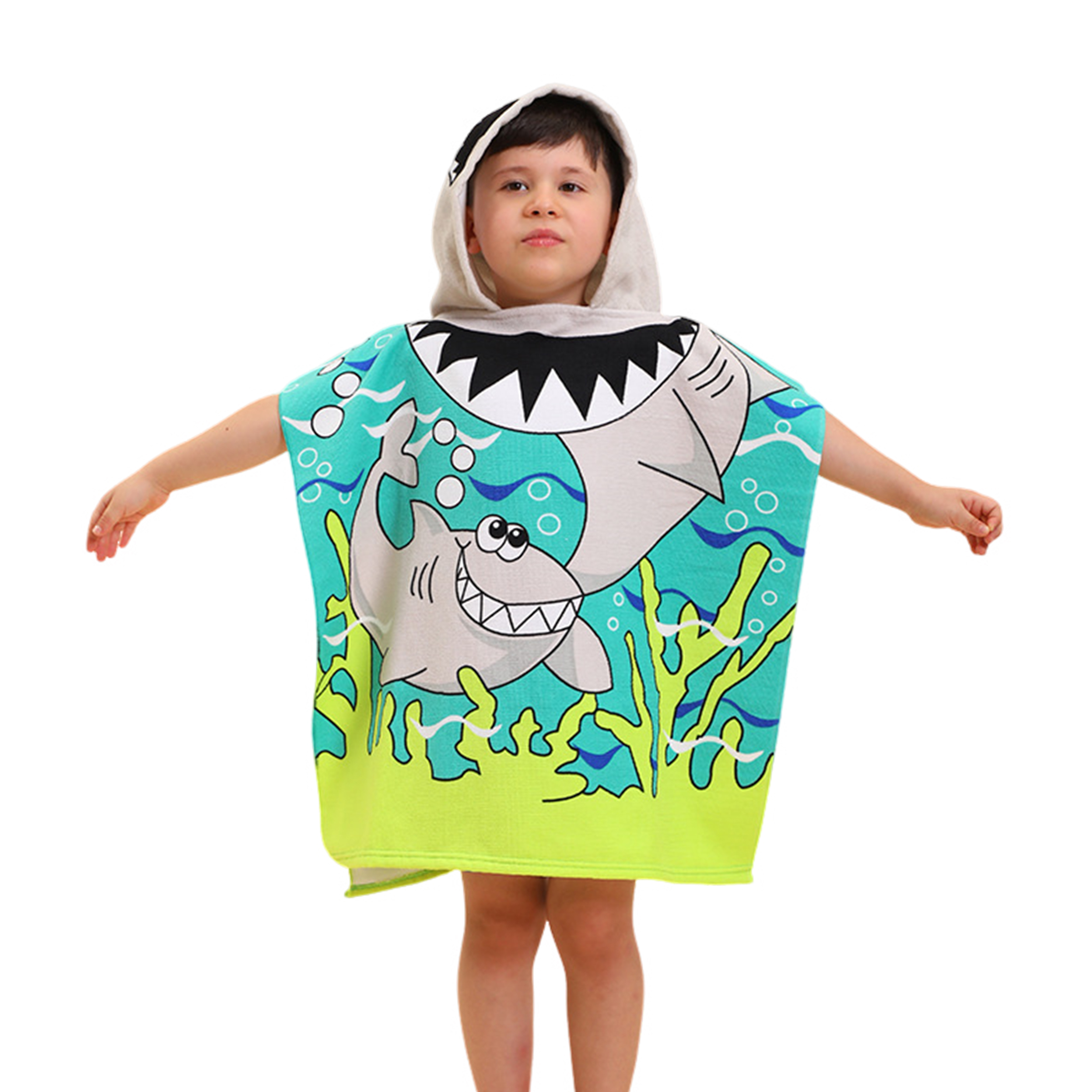 Cotton Hoodie Kids Poncho Towel Bath Cape