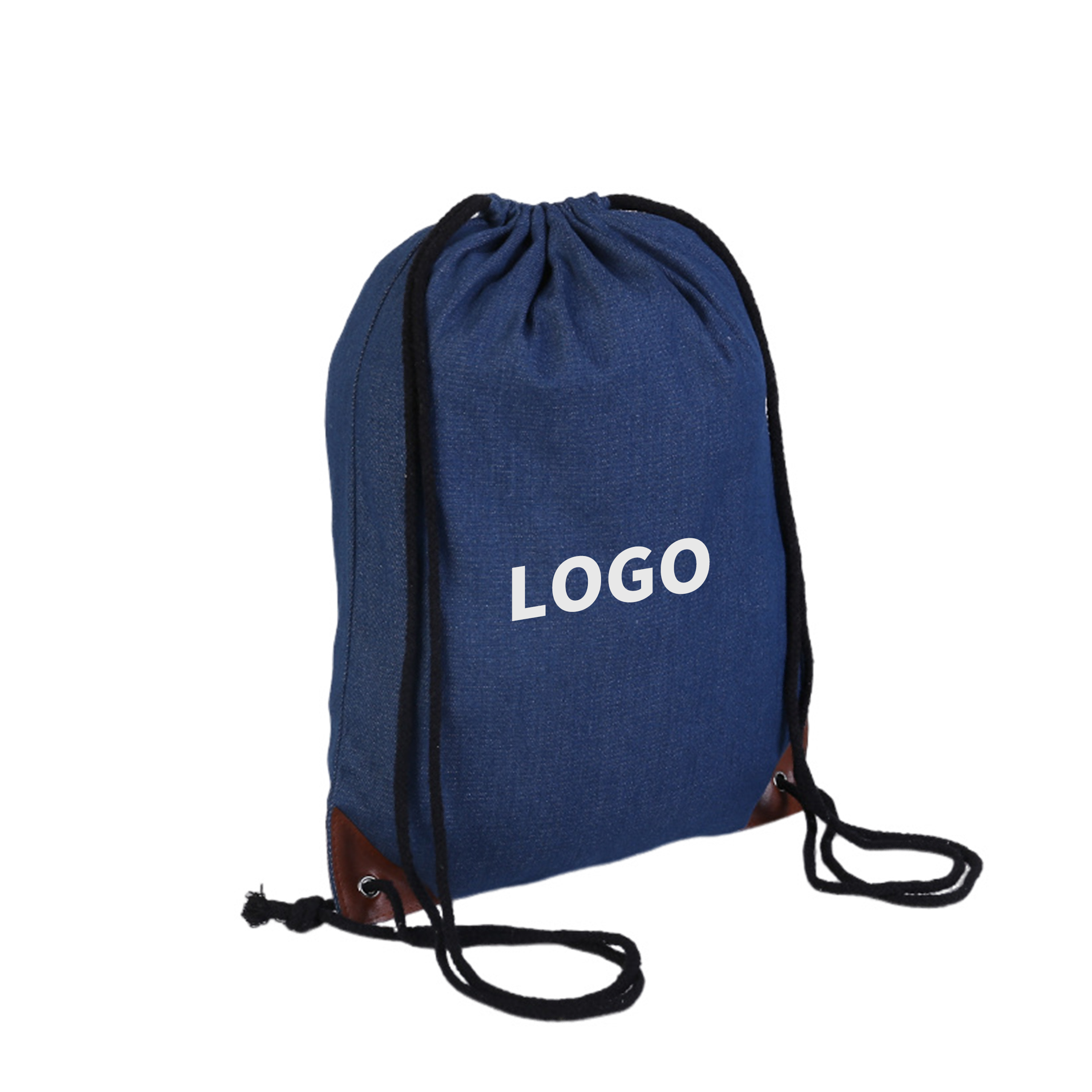 Denim Drawstring Bag