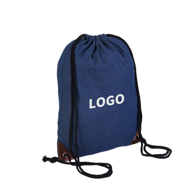 Denim Drawstring Bag