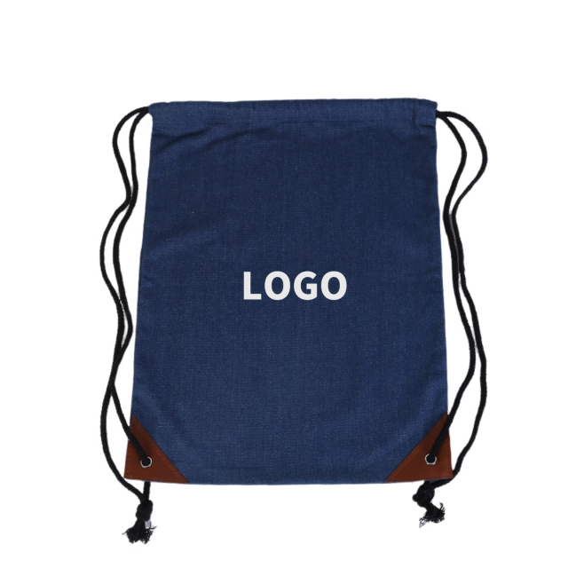 Denim Drawstring Bag