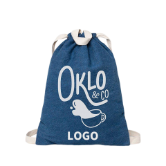Denim Drawstring Backpack
