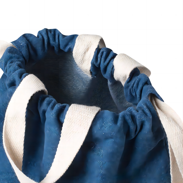Denim Drawstring Backpack