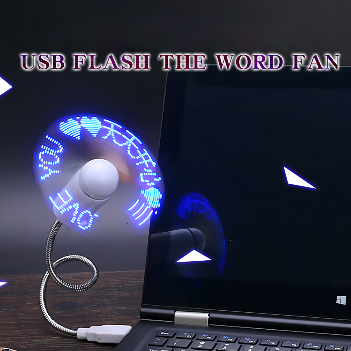 Computer LED Lights USB Fan with Message