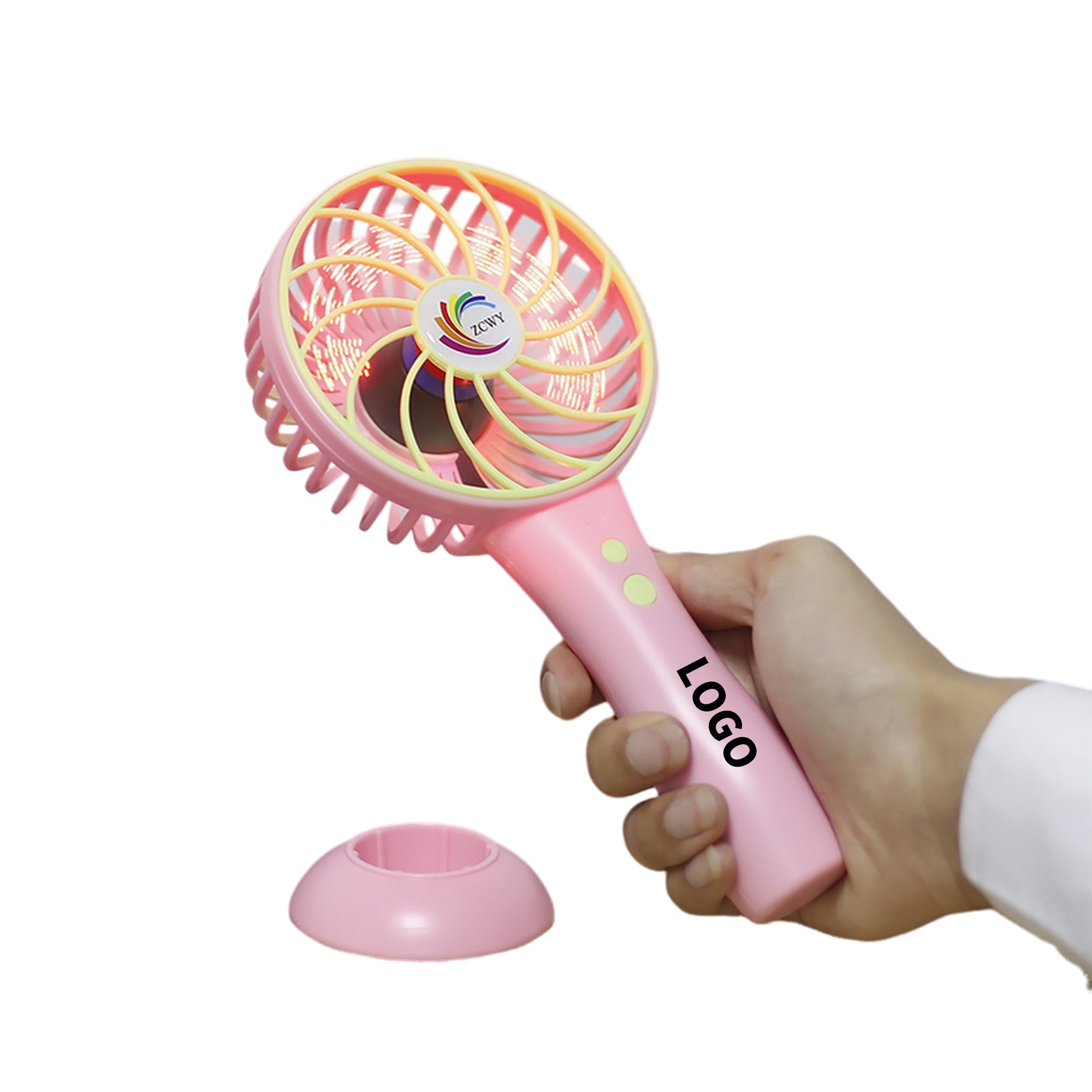 Hand Held LED Color Lights Fan