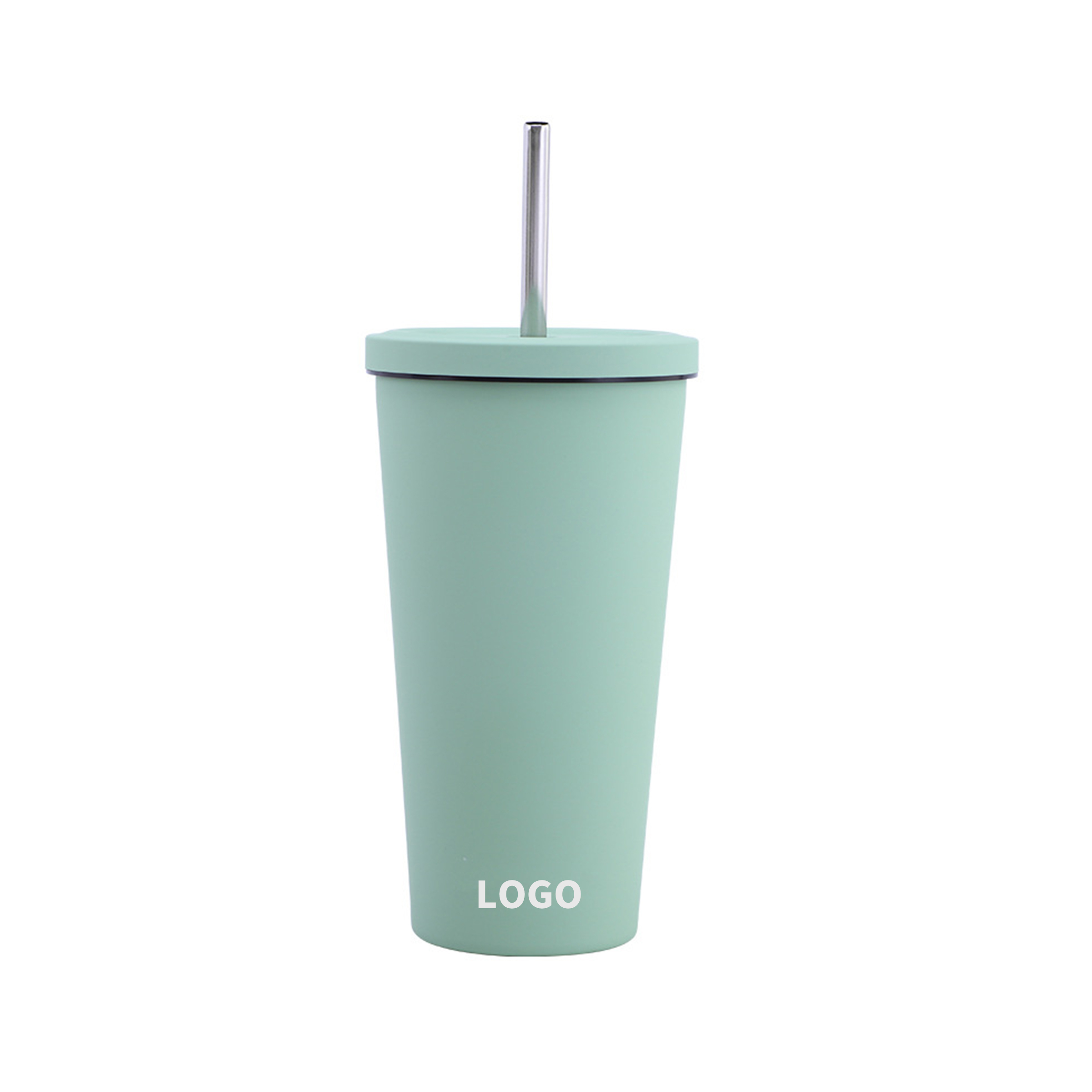 Stainless Steel Mug Skinny Coffee Cup with Metal Straw and Lid
