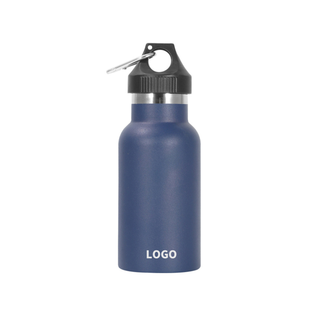 12oz Stainless Steel Vacuum Insulated Wide Mouth Water Bottle with Carabiner