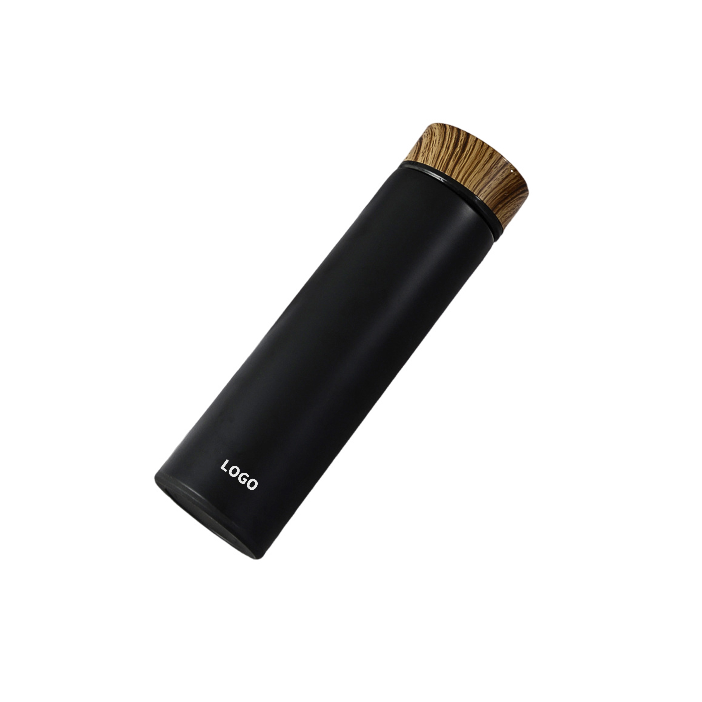 Double Wall Tumbler Stainless Steel Bottle with Wood pattern Lid