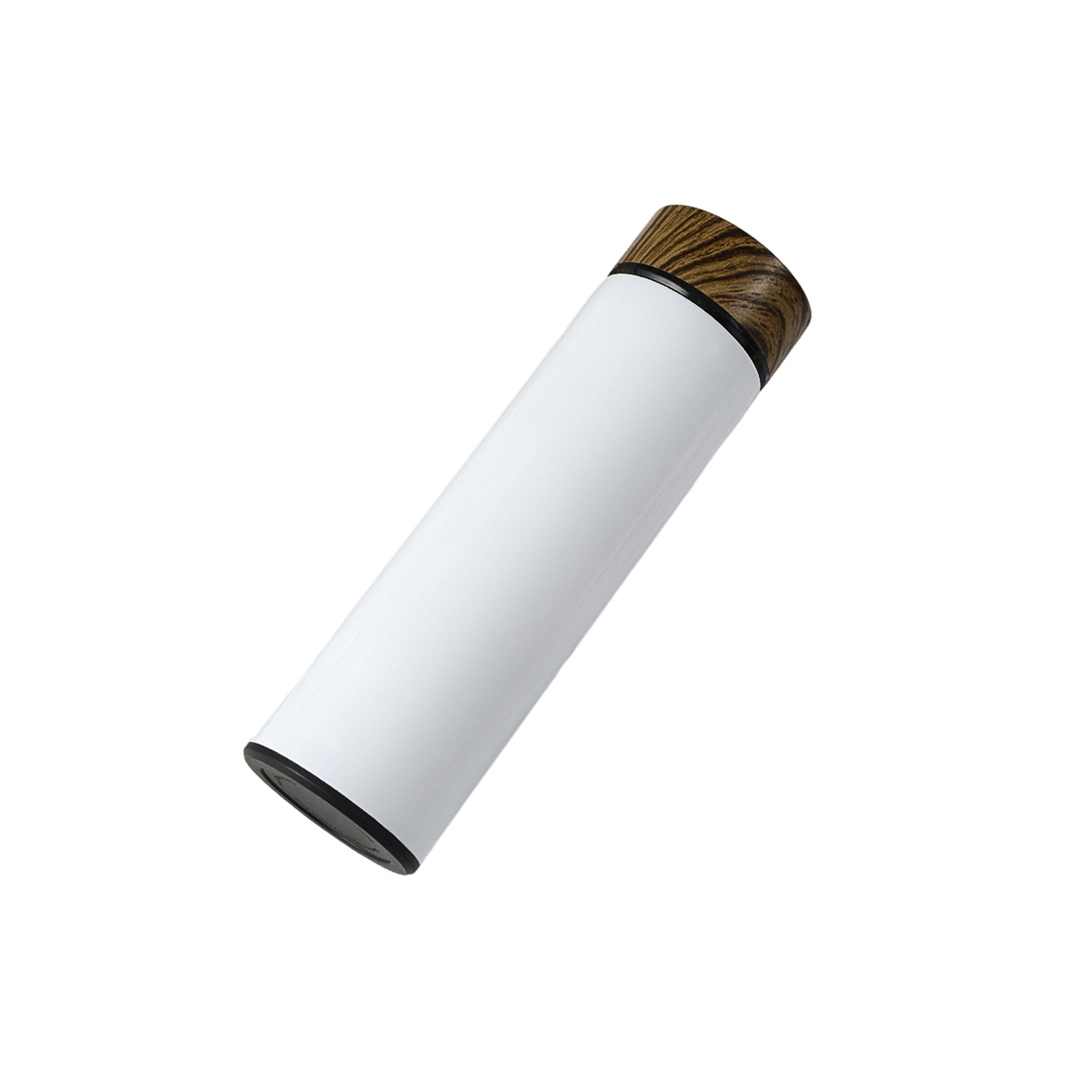 Double Wall Tumbler Stainless Steel Bottle with Wood pattern Lid