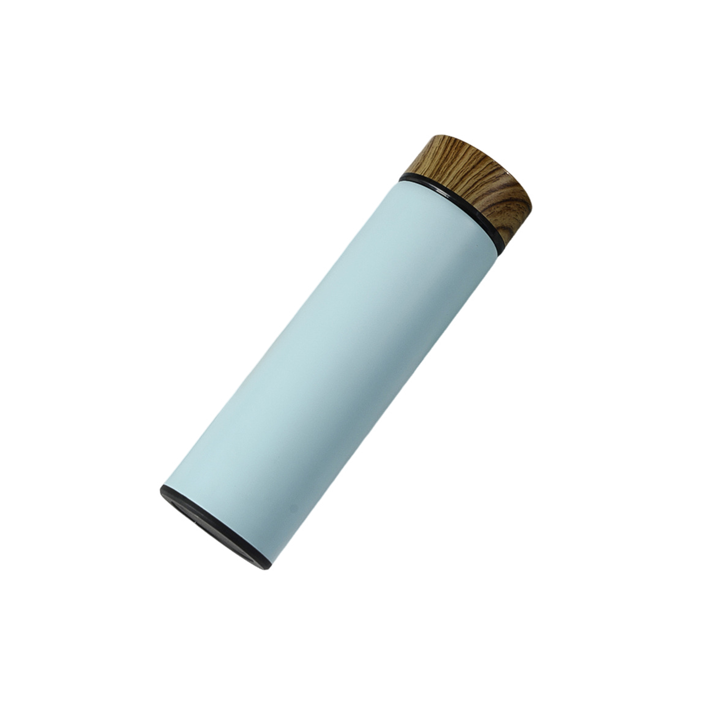 Double Wall Tumbler Stainless Steel Bottle with Wood pattern Lid