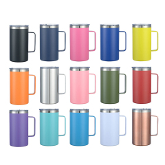 24oz Vacuum Insulated Stainless Steel Wine Cup coffee Cup with Handle