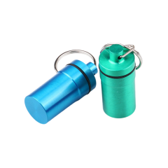 Metal Pill Container Keychain