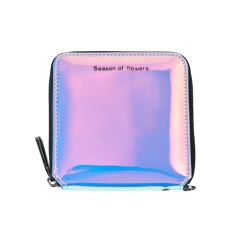 PU Holographic Coin Wallets with Removable Lanyard