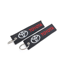 Woven Label Embroidery Car Keychain