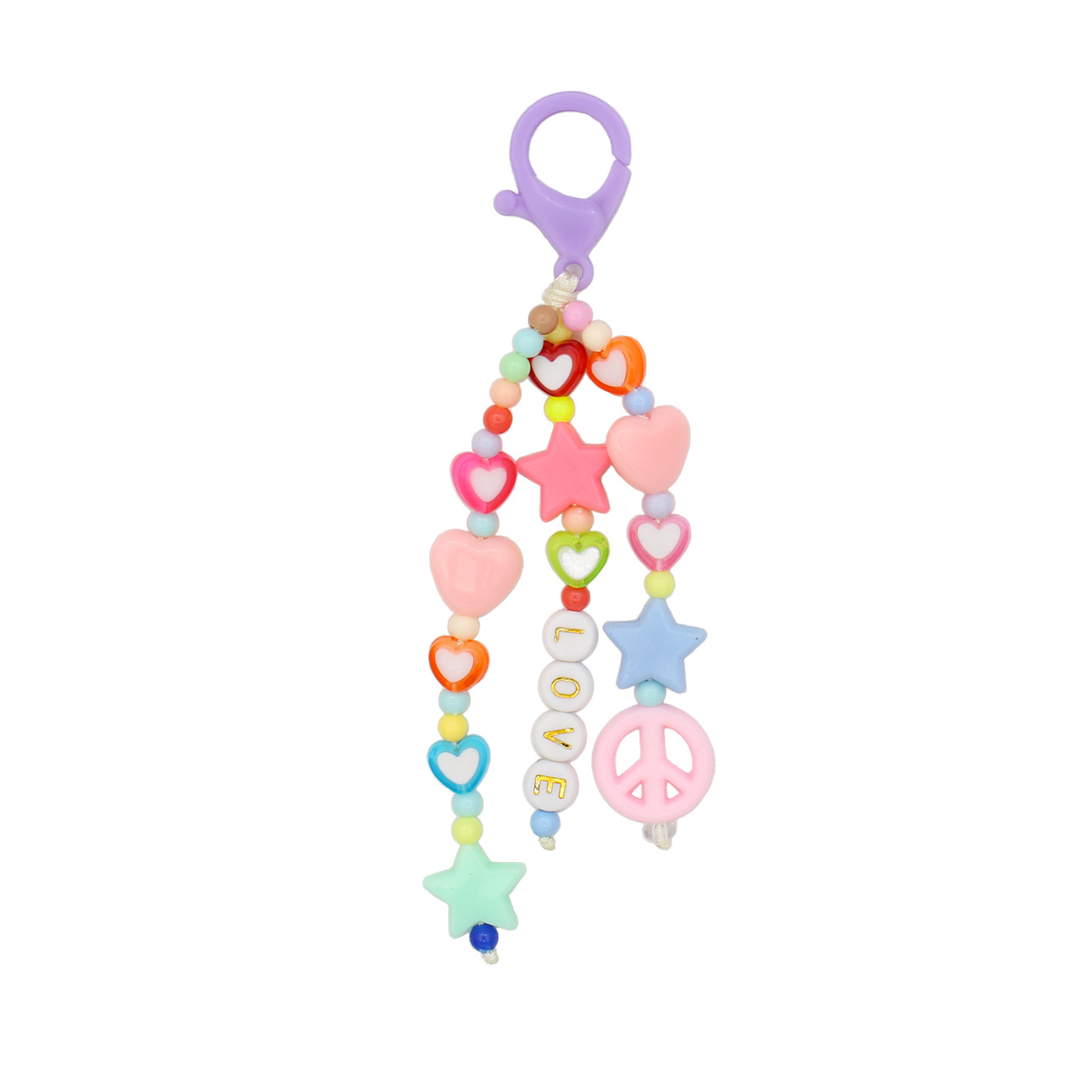 Plastic Colorful Bead Keychain