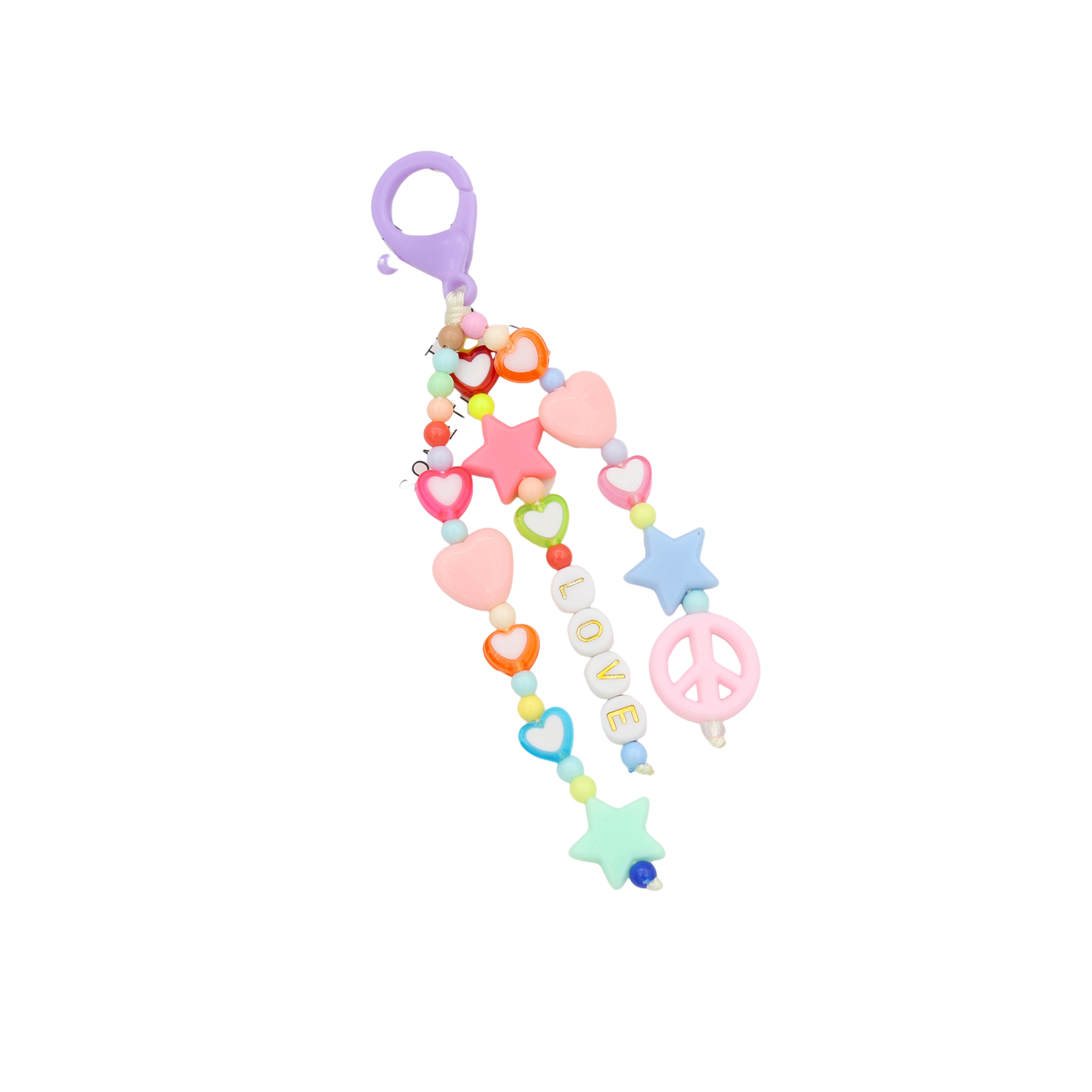 Plastic Colorful Bead Keychain