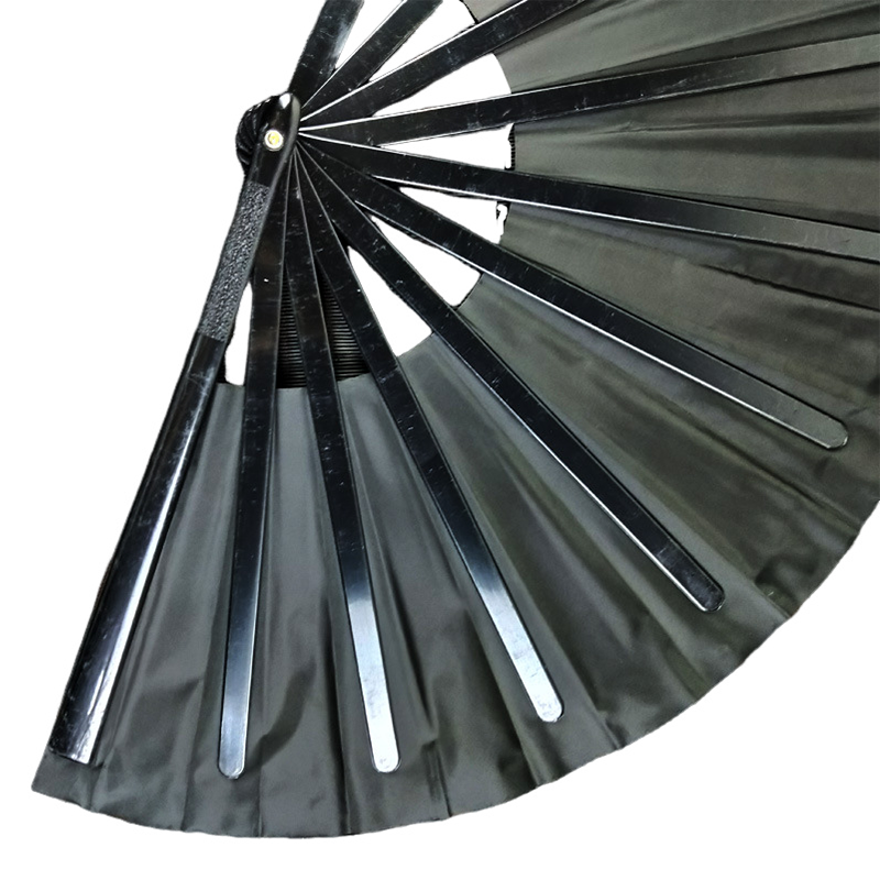 Black Kong Fu Folding Hand Fan