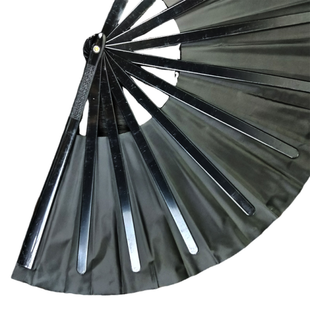 Black Kong Fu Folding Hand Fan