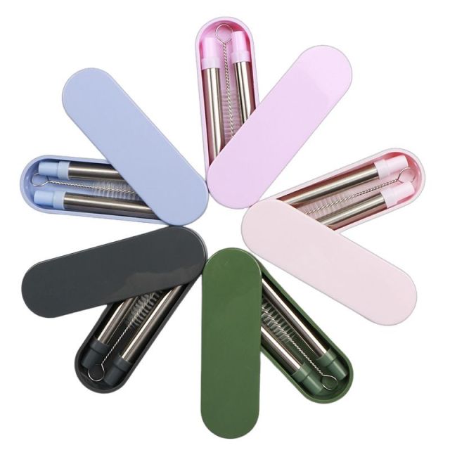 Portable Foldable Stainless Steel Straw Set
