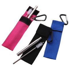 Collapsible Foldable Stainless Steel Straw Set